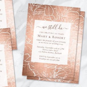 Invitación Oro que aún prometemos renovación 50° Boda