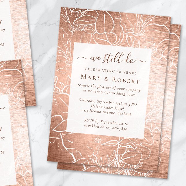 Invitación Oro que aún prometemos renovación 50° Boda (Subido por el creador)