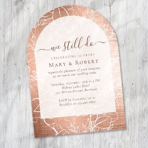 Invitación Oro que aún prometemos renovación 50° Boda