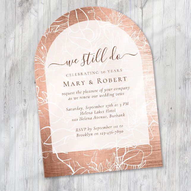 Invitación Oro que aún prometemos renovación 50° Boda (Subido por el creador)