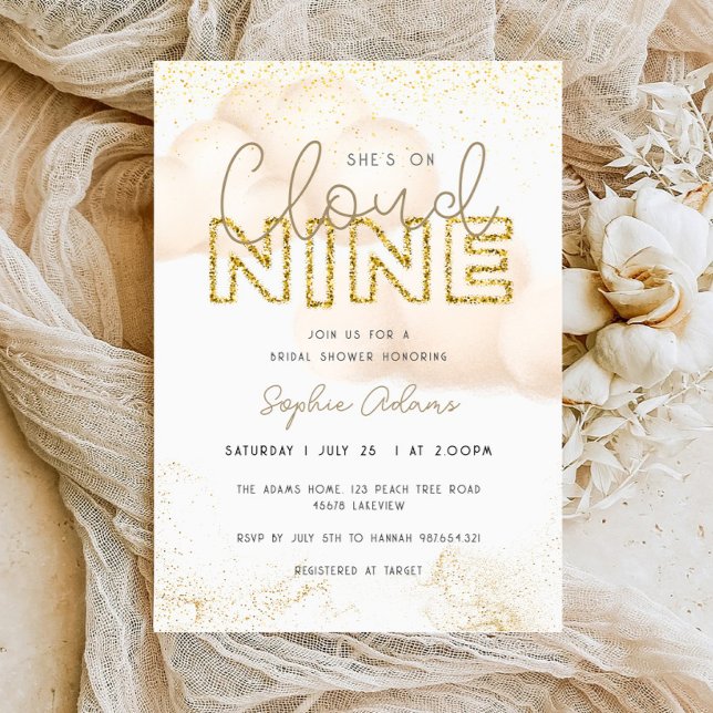 Invitación Oro que está en la Nueve Ducha Bridal (Subido por el creador)