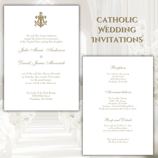 Invitación Oro religioso católico María Boda (Subido por el creador)