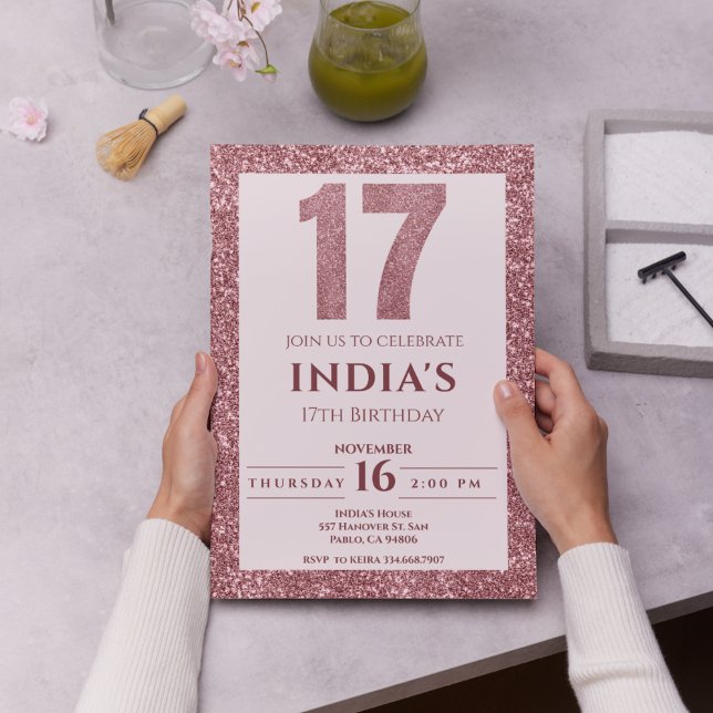 Invitación oro rosa 17 años (Subido por el creador)
