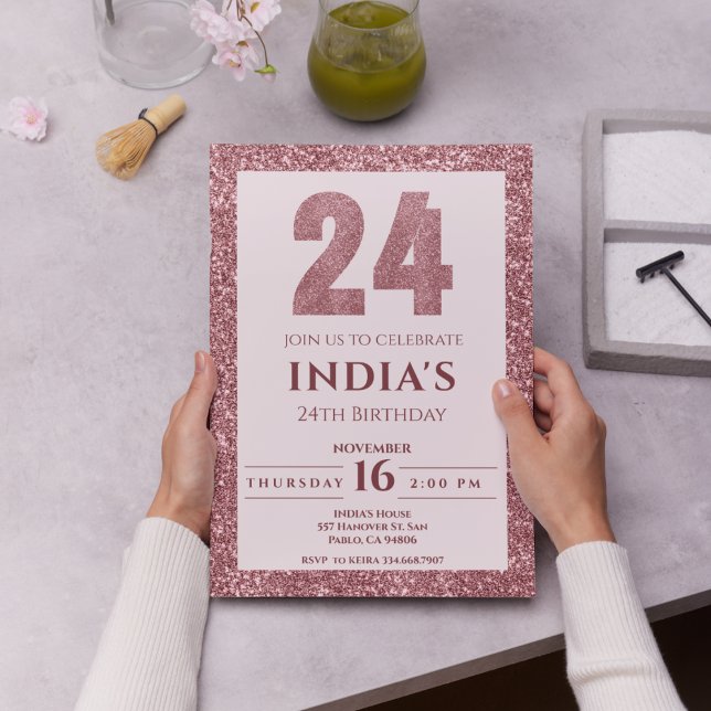 Invitación oro rosa 24 años (Subido por el creador)
