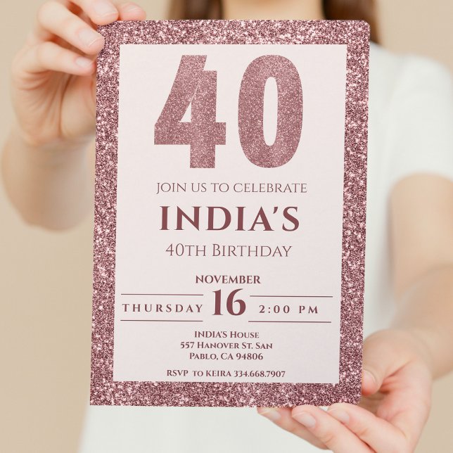 Invitación oro rosa 40 cumpleaños (Subido por el creador)