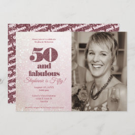 Invitación Oro Rosa 50 y fabuloso elegante 50 cumpleaños