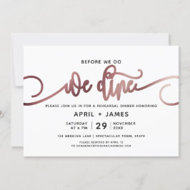Invitación Oro Rosa antes de que hagamos un ensayo