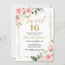 Invitación Oro rosa Boho oro eucalipto floral oro oro 16