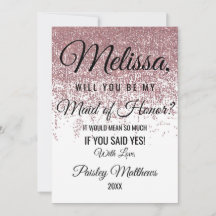 Oro Rosa Brillo Destellos Blanco Dama de Honor