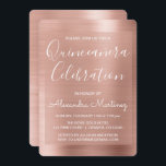 Invitación Oro rosa | Celebración de Quinceanera Rosa de Rubo<br><div class="desc">Rubor Pink - Rosa Gold Elegant y Girly Quinceanera Celebration Party Invitation. Esta invitación al Relieve metalizado Faux Stainless Steel Metallic es perfecta para el Rosa Gold Modern and Elegant Quinceanera Celebration Fiesta que busca celebrar en oro Rosa Rosa Rosa Rosa. Si necesita elementos coincidentes adicionales, póngase en contacto con...</div>