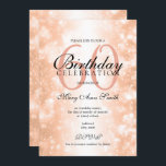 Invitación Oro Rosa Cualquier Edad Luces Shimmer Fiesta de Cu<br><div class="desc">Elegante 30°,  40°,  50°,  60°,  70°,  80°,  90° y 100° fiesta de cumpleaños Esparkling Shimmer Lights Subió plantilla de invitación de oro. Fácil de usar,  fácil de personalizar.</div>
