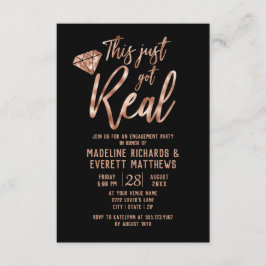 Invitación Oro Rosa Esto Recibió Una Fiesta De Compromiso Rea