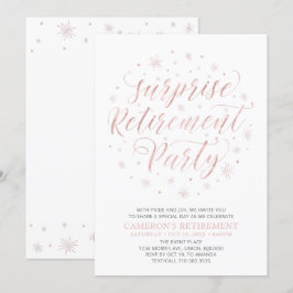 Invitación Oro rosa | Fiesta moderna de sorpresa de jubilació