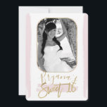 Invitación Oro rosa minimal moderno dulce dulce 16 foto<br><div class="desc">Personalizar para cualquier evento</div>