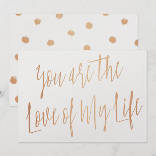 Invitación Oro Rosa moderno "Eres el amor de mi vida"