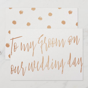 Invitación Oro Rosa Moderno Para mi esposo en nuestro día de