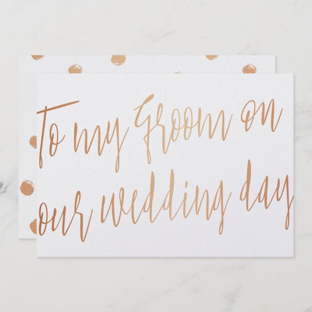 Invitación Oro Rosa Moderno Para mi prometido en nuestro día  (Anverso / Reverso)