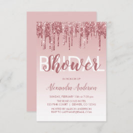 Invitación Oro rosa | Purpurina de espuma rosa ducha de novia