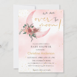 Invitación Oro rosa rosado Estamos sobre el Baby Shower de la