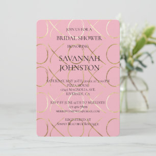 Invitación Oro rosa XOX o ducha de novia