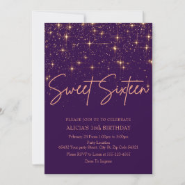 Invitación Oro Rosa y dulce morado 16