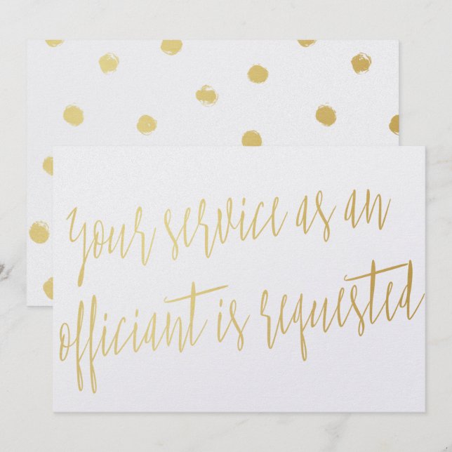Invitación Oro "Se solicita tu servicio como funcionario" (Anverso / Reverso)