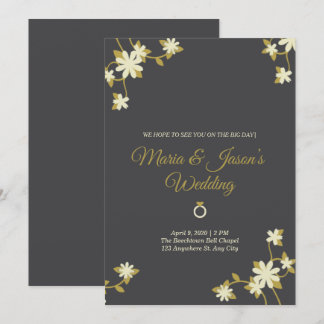 Invitación oro simple lindo Floral