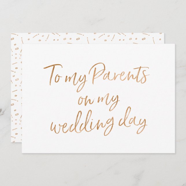 Invitación Oro subió a mis padres (Anverso / Reverso)