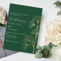 oro verde de ginkgo verde esmeralda boda