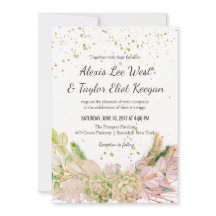 Oro verde rosa Romántico de Bodas exitosas invitac