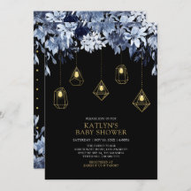 Oro y azul | Luces Boho moda Baby Shower