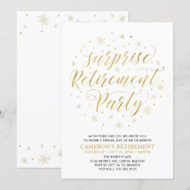 Invitación Oro y Blanco | Fiesta de Jubilación Sorpresa Moder