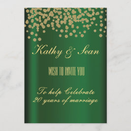 Invitación Oro y esmeralda elegantes