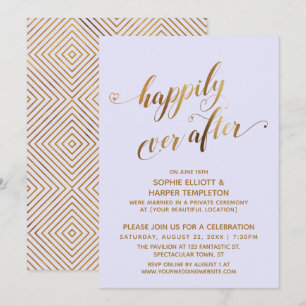 Invitación Oro y Lavanda Felices para Siempre Después de la B