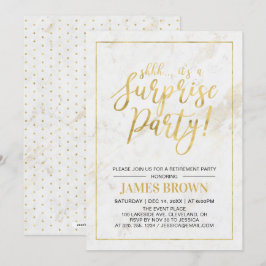 Invitación Oro y mármol | Fiesta de Jubilación de Sorpresas M