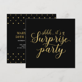 Invitación Oro y Negro | 50º Aniversario de Boda Sorpresa