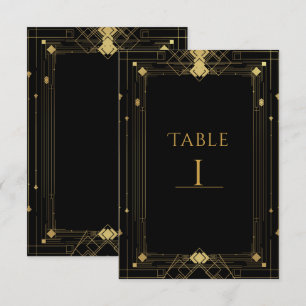 Invitación Oro y negro Art Deco Gatsby Años 20 Elegante