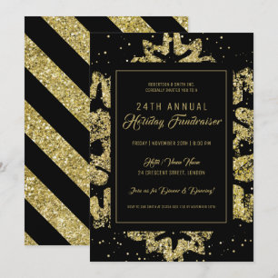 Invitación Oro y negro de la recaudación de fondos de la Corp