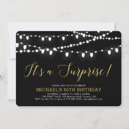 Invitación Oro y Negro | Fiesta de Cumpleaños Sorpresa 50