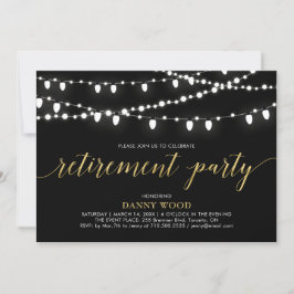 Invitación Oro y Negro | Fiesta de Jubilación Chic Moderna