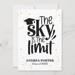 Invitación Oro y Negro La Fiesta El Cielo Es El Límite