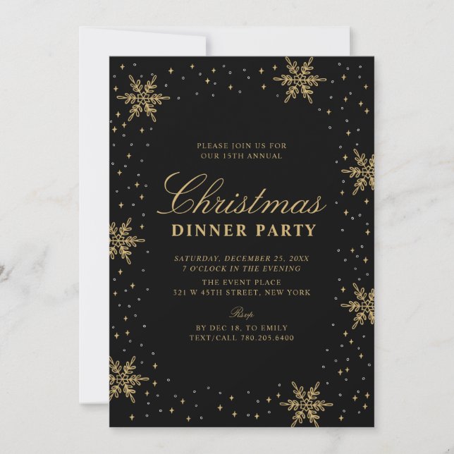 Invitación Oro y negro | Navidades de Moda moderna Fiesta de  (Anverso)