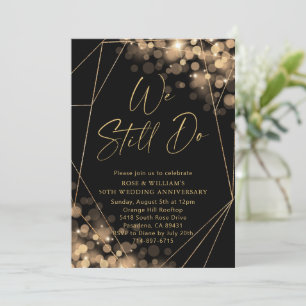 Invitación Oro y negro seguimos cumpliendo 50 años de Boda