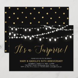 Invitación Oro y Negro | Sorpresa 50 Aniversario de Boda