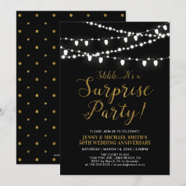 Invitación Oro y Negro | Sorpresa 50 Aniversario de Bodas