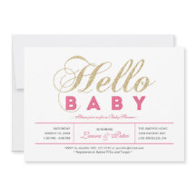 Oro y Rosa | Niña, Tipografía Moderna Baby Shower