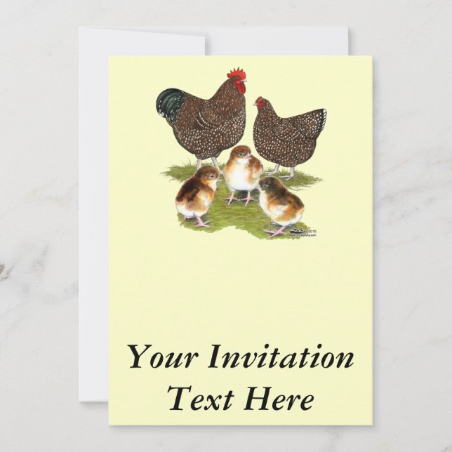 Invitación Orpington Jubilee Chicken Family (Anverso)