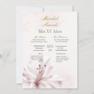 Invitación Orquid quinceañera
