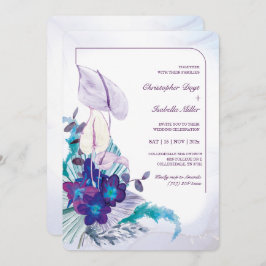 Invitación Orquídea azul y Boda de Lirio de Calla