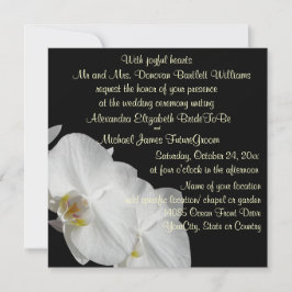 Invitación Orquídea blanca en negro